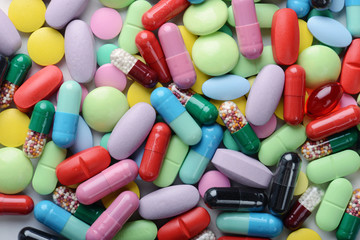 pills isolated on white background