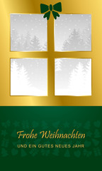 Weihnachten - Grußkarte mit Fenster (in Grün)