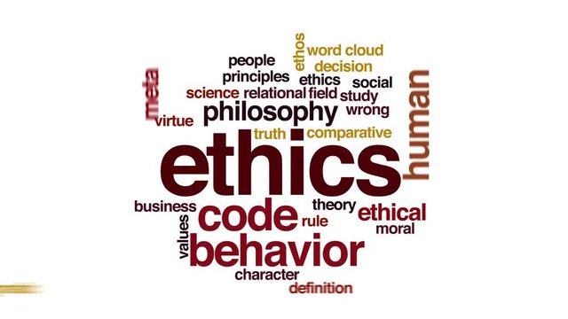 Ethics animated word cloud.