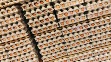 packing eggs in a modern hypermarket
