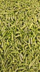 background frozen green beans in the hypermarket