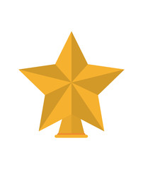 Gold star icon. Christmas season decoration and celebration theme. Isolated design. Vector illustration