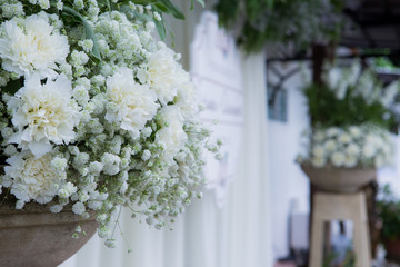 Fototapeta na wymiar Beautiful flowers background for wedding scene and event