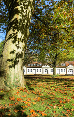 Stadt-Park in Hanau in herbstlichen Farben