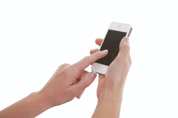 Hand Touching Smartphone Screen