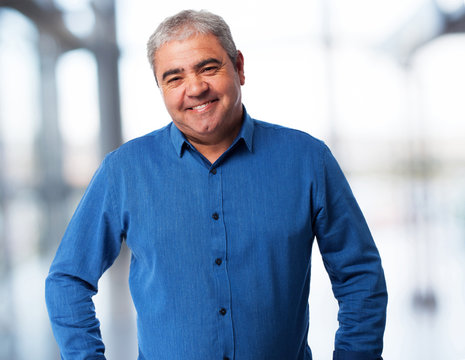 portrait of a mature handsome man smiling