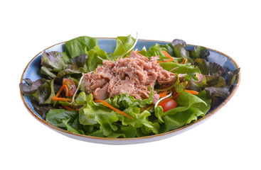tuna salad isolated on white background