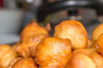 Small homemade donuts for party background