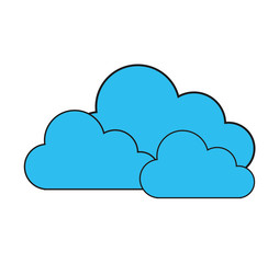 Blue cloud icon. Weather sky nature and climate theme. Isolated design. Vector illustration