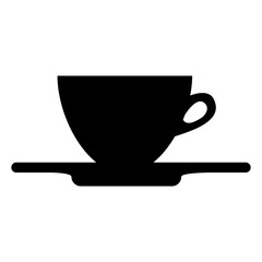 silhoutte of coffee mug icon over white background. caffeine drink. vector illustration
