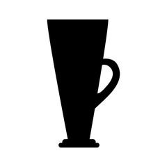 silhoutte of coffee mug icon over white background. caffeine drink. vector illustration