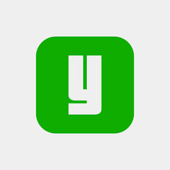 Letter Y vector, logo. Useful as branding symbol, identity, alphabet element, square app icon, clip art and illustration.