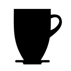 silhoutte of coffee mug icon over white background. caffeine drink. vector illustration