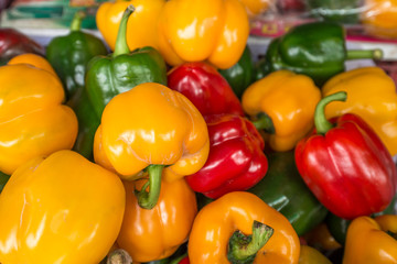 red yellow and green bell pepper