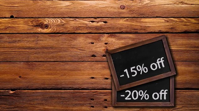 Lavagna sconti -10% -15% -20%
