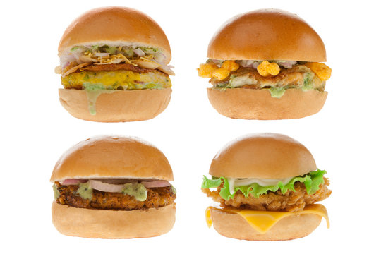Four mini size burgers