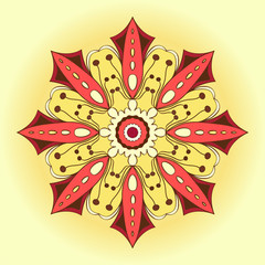 Beautiful colorful mandala. Decorative ornamental element. Vector illustration