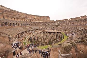 Fototapeta na wymiar Inside Colosseum, Rome, Italy