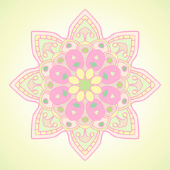 Beautiful colorful mandala. Decorative ornamental element. Vector illustration