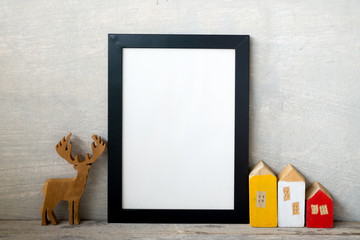 decorative frame on the white wall
