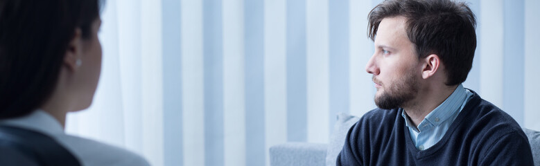 Fototapeta premium Thoughtful middle aged man