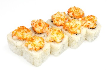 Japanese seafood sushi , roll  isolated