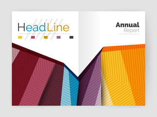 Business abstract geometric financial report brochure template