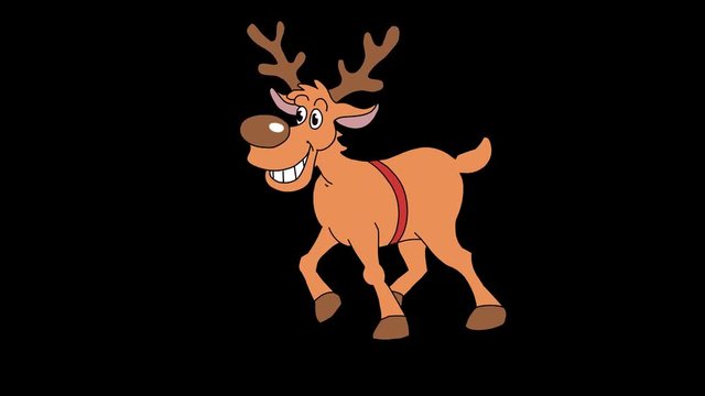 Christmas animated deer on the side 29.97 fps. Hand-drawn animation with an alpha channel. Loop.