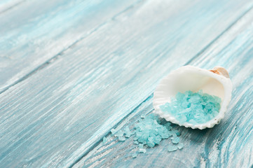 Blue turquoise bath salt for SPA