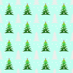 Seamless Christmas trees background pattern.