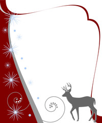 Christmas abstract design background with snowflakes and a deer