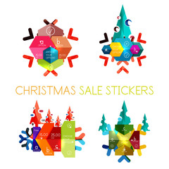 Modern paper Christmas stickers