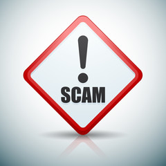 Scam warning sign illustration