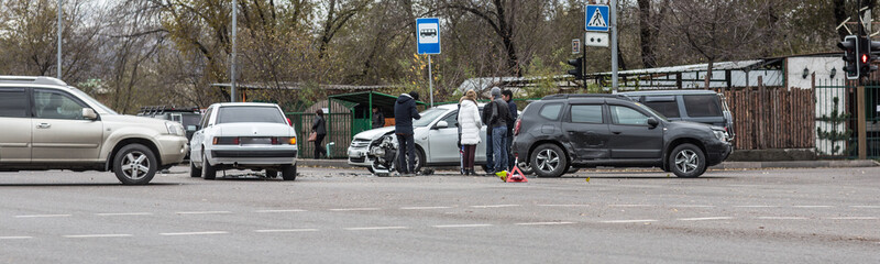 car accident on the road
