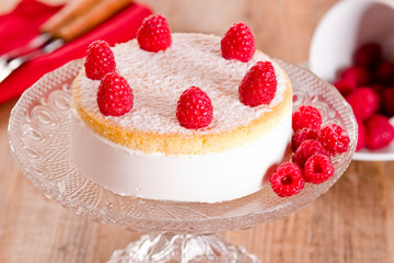 Raspberry cheesecake. 