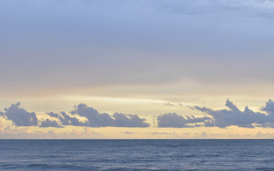 Beautiful blue sky over the sea at sunset