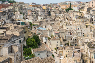 Obraz premium Sassi di Matera panoramic view of old town, Matera, Basilicata, Italy.