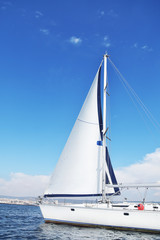 Yachting in the open sea.