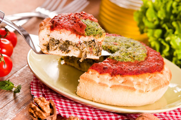 Calzone with walnuts and endive. 