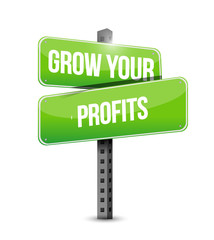 grow your profits street sign concept