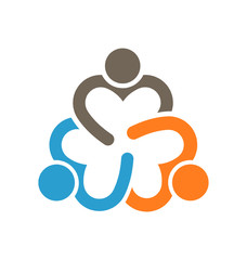 Social People Relationship Logo. Vector Illustration