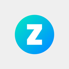 Letter Z vector, logo. Useful as branding symbol, identity, alphabet element, circle app icon, clip art and illustration.