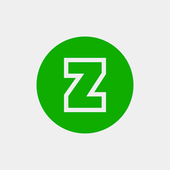 Letter Z vector, logo. Useful as branding symbol, identity, alphabet element, circle app icon, clip art and illustration.