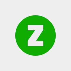 Letter Z vector, logo. Useful as branding symbol, identity, alphabet element, circle app icon, clip art and illustration.