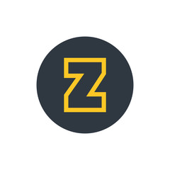 Letter Z vector, logo. Useful as branding symbol, identity, alphabet element, circle app icon, clip art and illustration.