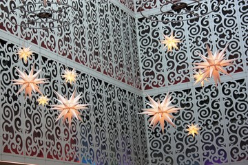 White Herrnhuter stars Merry Christmas 