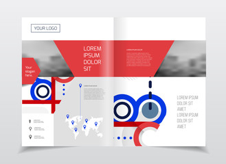 Startup presentation layout or business flyer. Annual report vec