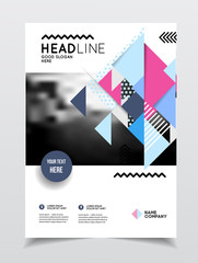 Startup presentation layout or business flyer. Annual report vec