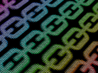 Colorful blockchain digital background