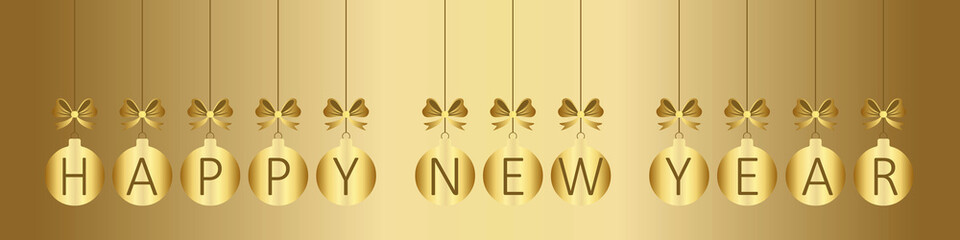 Banner Happy New Year (Gold) 